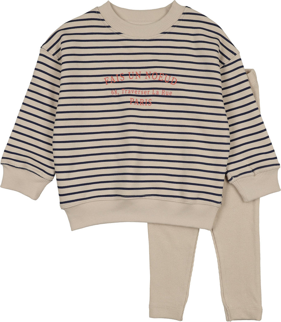 Analogie Bold Boy Stripe Sweatshirt Set - AF26S500