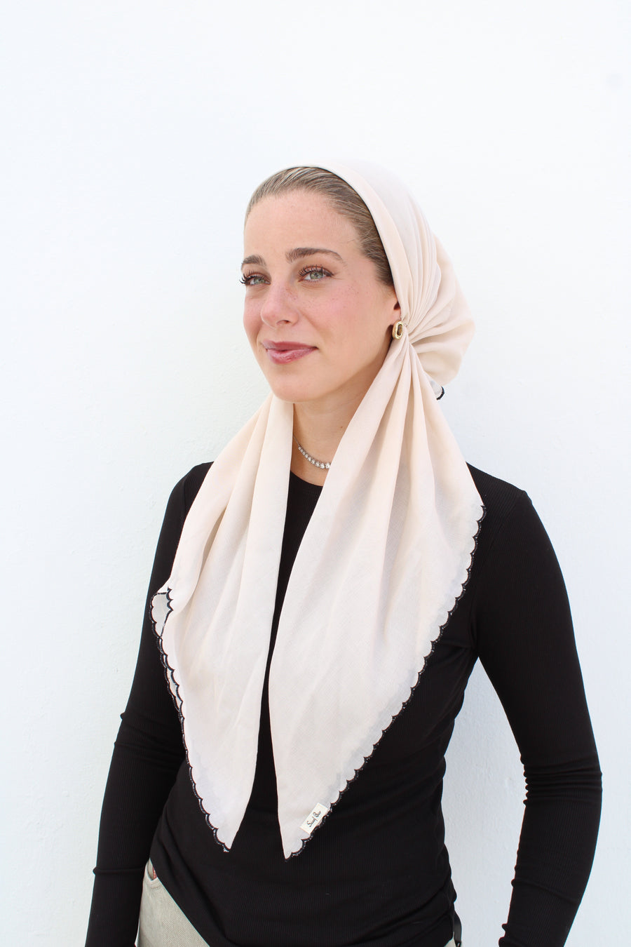 The Scarf Bar Classic Pretied Scalloped - CPS-TSB