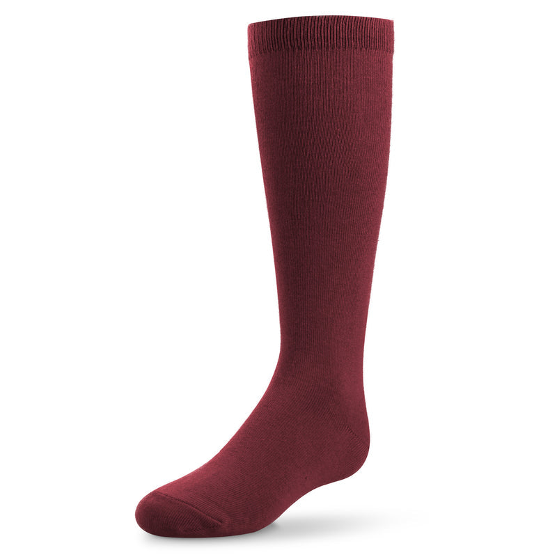 Zubii Flat Cotton Knee High 29 Burgundy - 705