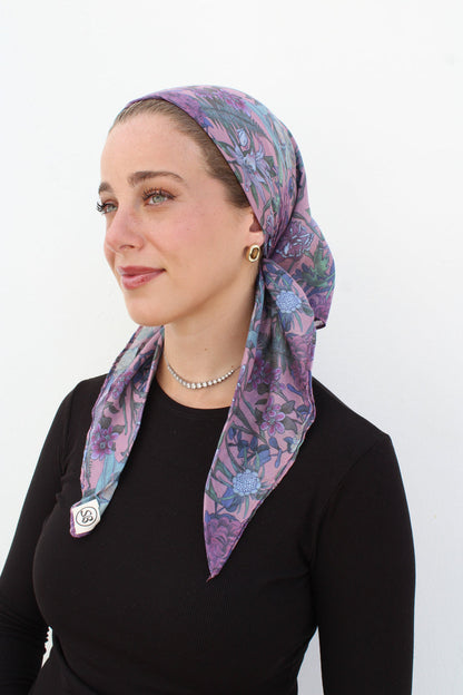 The Scarf Bar Florals Square Headscarf - DFP-TSB