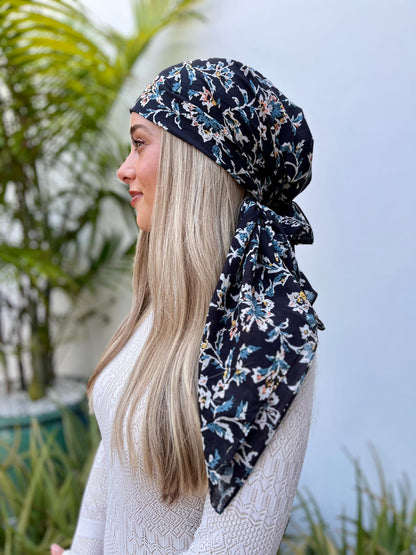 The Scarf Bar Frosted Florals Square Headscarf - 10-TSB