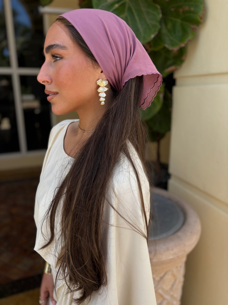 The Scarf Bar Cotton Scalloped Bandana - 002-TSB