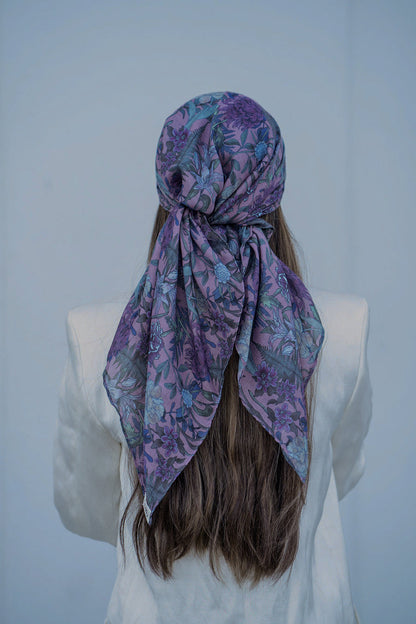 The Scarf Bar Florals Square Headscarf - DFP-TSB