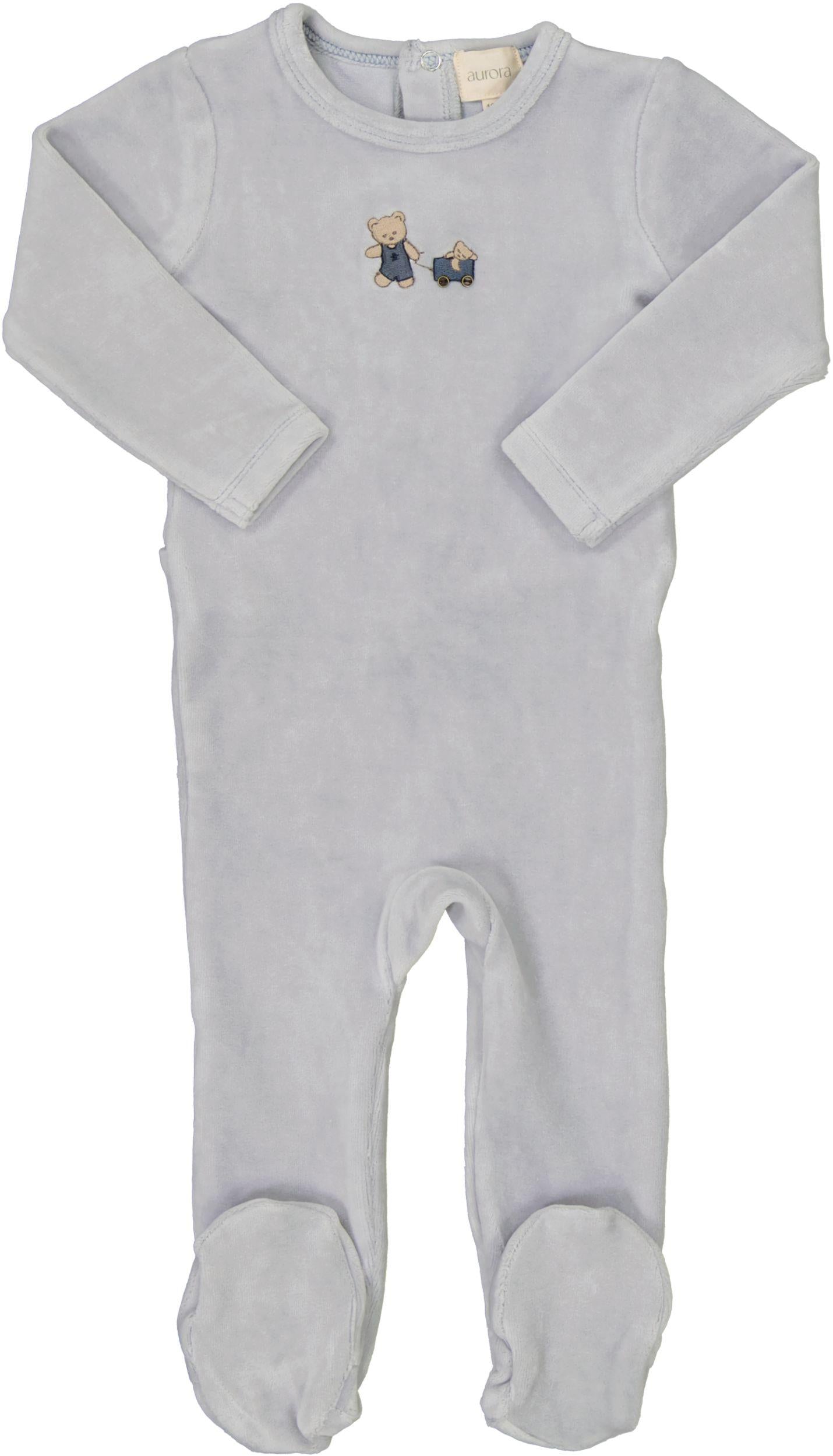 Aurora Embroidered Bear Footie - AAW26-0099