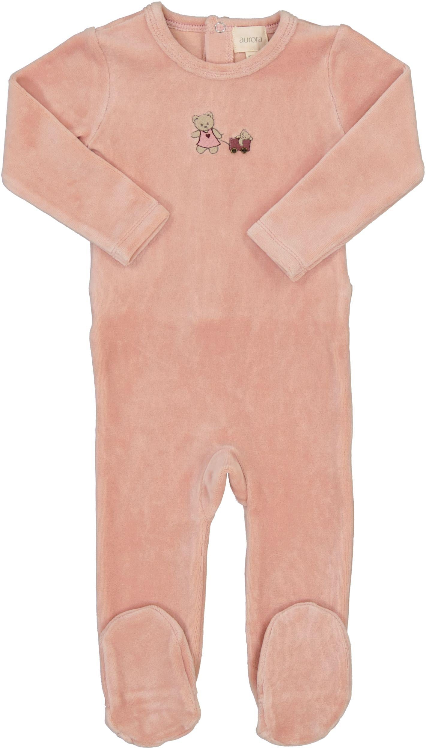 Aurora Embroidered Bear Footie - AAW26-0097