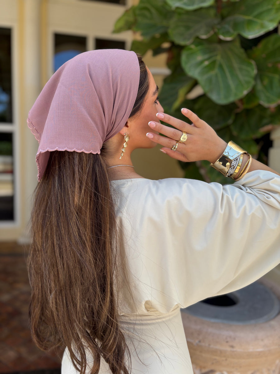 The Scarf Bar Cotton Scalloped Bandana - 002-TSB