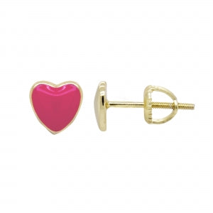 Delino Gold 6X6Mm Heart Stud Gold Plated Sterling Silver Post Screw Back Earrings - 9EP04-SS-GD
