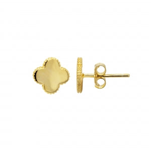 Delino Gold Plated Sterling Silver Clover Post Earrings - 9EP49-SS-GD