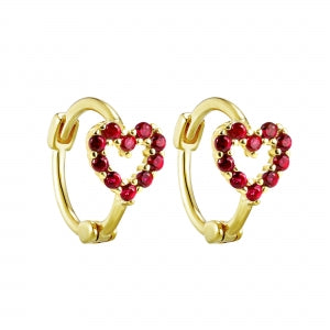 Delino Gold Plated Sterling Silver Open Heart on Hoop - 9EP593-SS-GD
