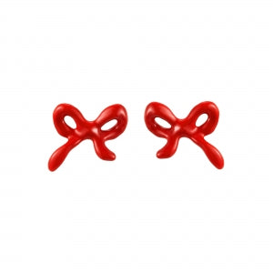 Delino Gold Plated Sterling Silver Bow Tie Post Earring - 9EP597-SS-SR