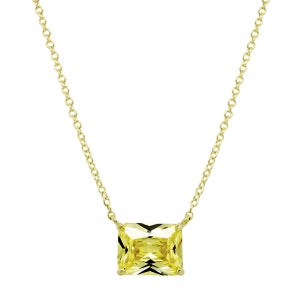Delino Gold Plated Sterling Silver Rectangle Necklace adjustable length - 9N237-SS-GD