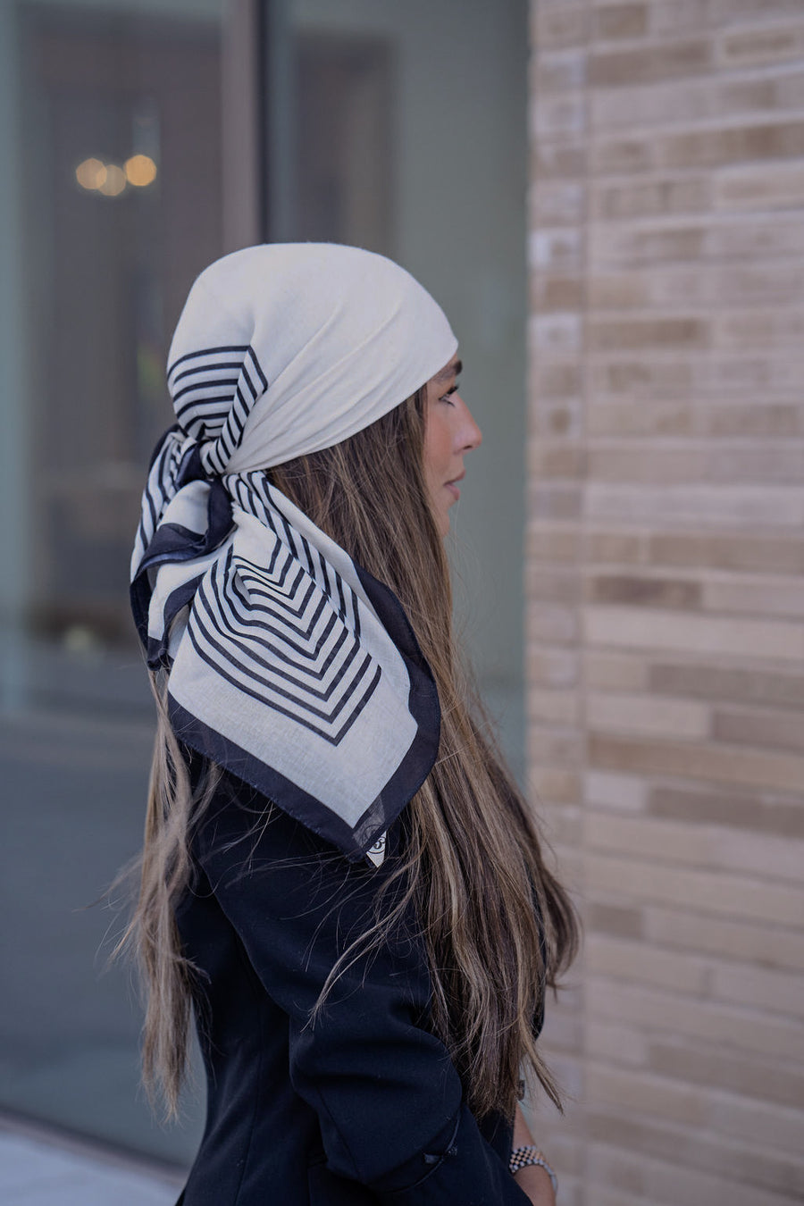 The Scarf Bar Stripped Square Headscarf - SC-TSB