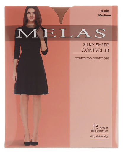 Melas Womens Silky Sheer Control 18 Pantyhose - As-622