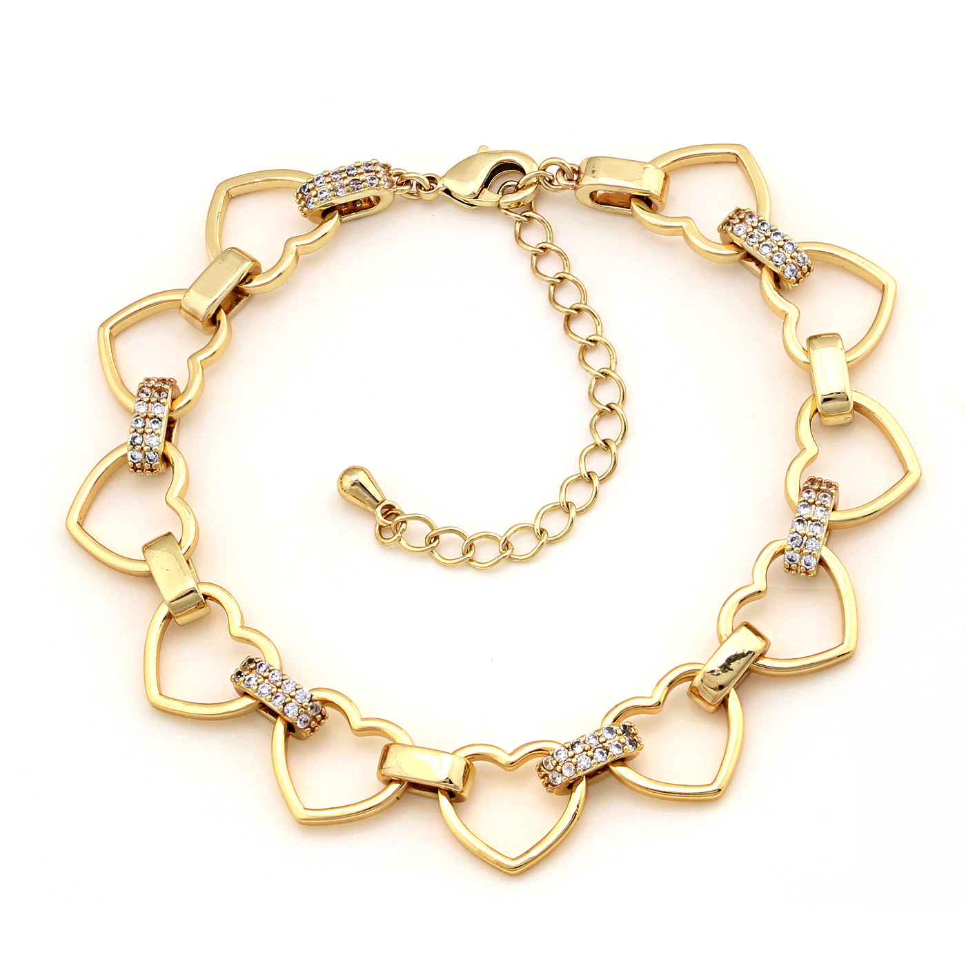Cameo Heart Link Bracelet - B1299