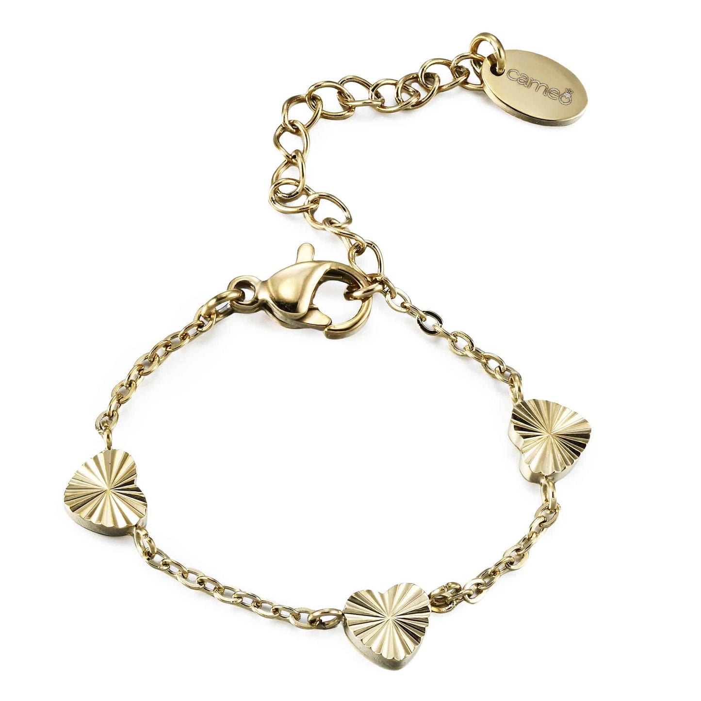 Cameo 3D Pleated Heart Bracelet - B1381