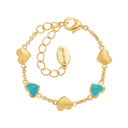 Cameo Leaning Hearts Kids Bracelet - B1394
