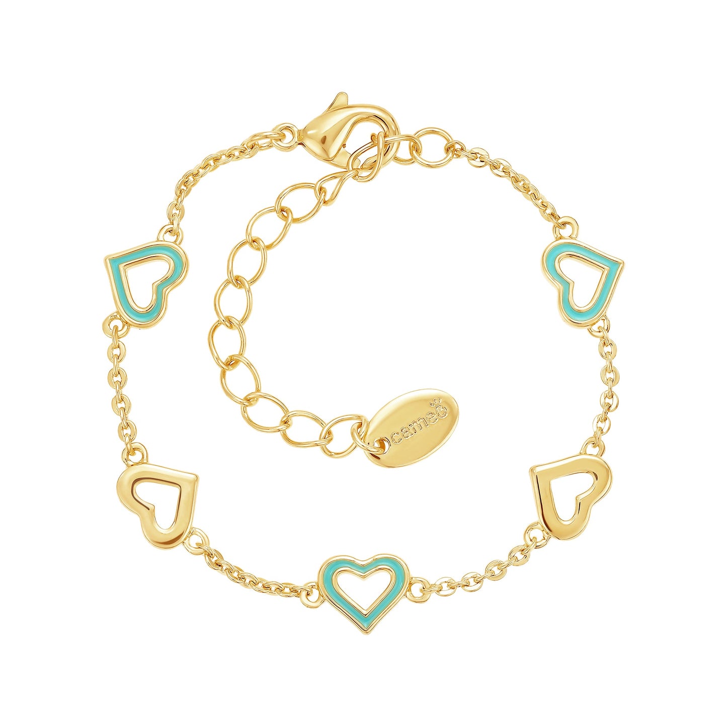 Cameo Up & Down Outline Hearts Kids Bracelet - B1396