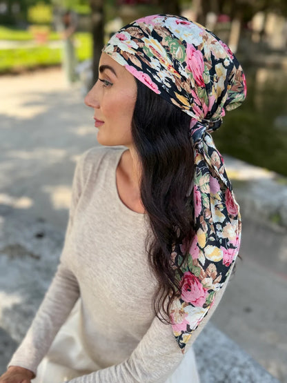 The Scarf Bar Vintage Rose Headscarf - TSB-15-AW26