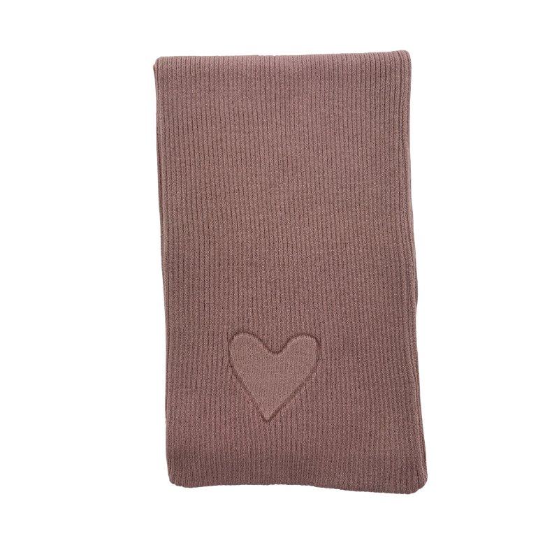 Mini Pops Rib Scarf W Raised Heart - Brs105h