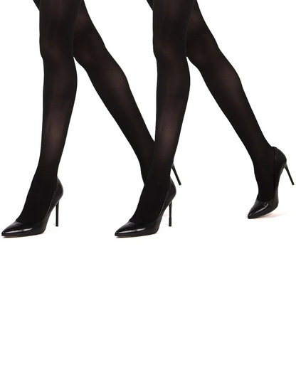 Memoi Control Top Solid Microfiber Tights 2 Pack - Mjb-100