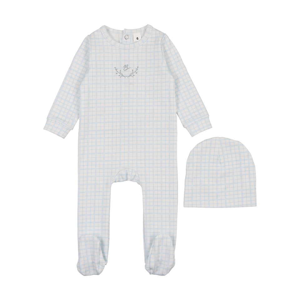 Bonjoy Dainty Grid Footie Set - BLSS260016FS