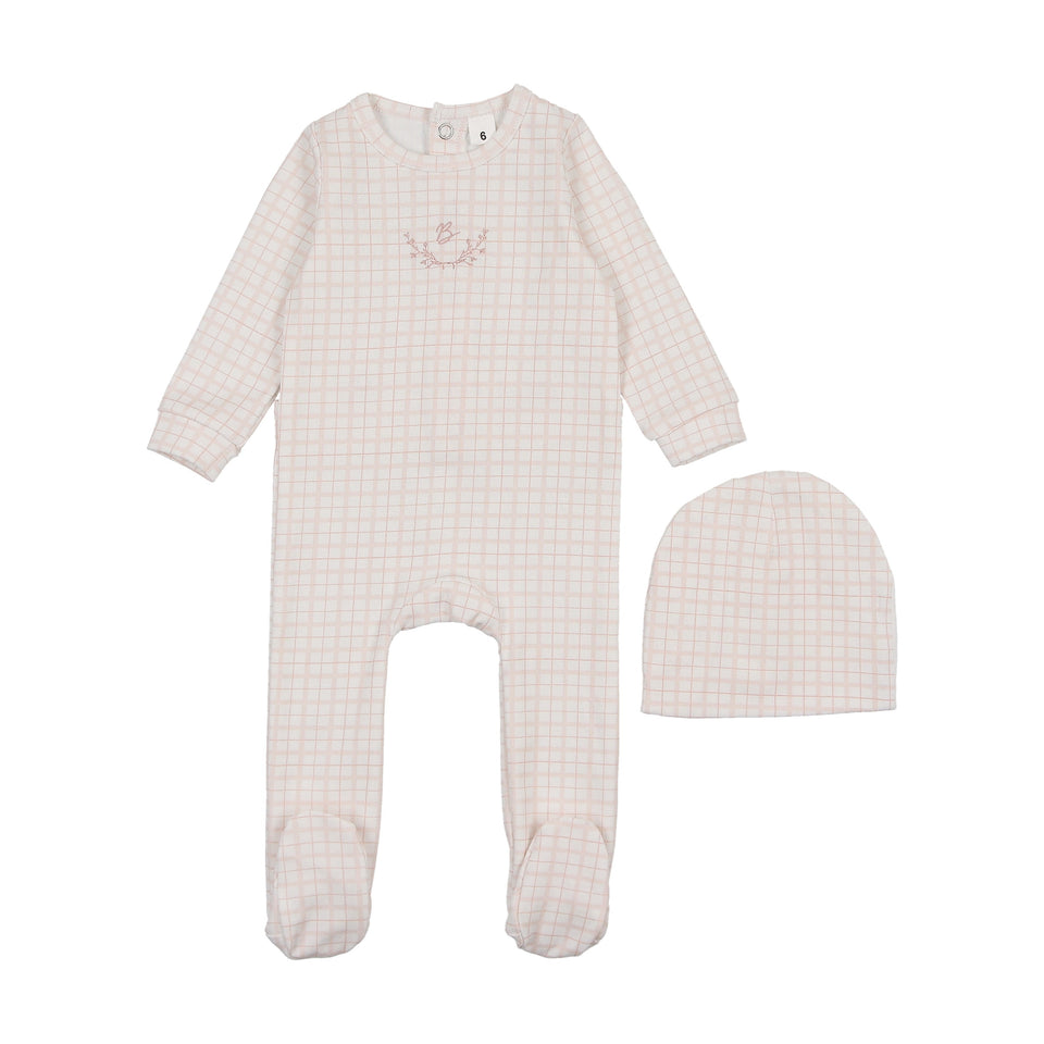 Bonjoy Dainty Grid Footie Set - BLSS260016FS