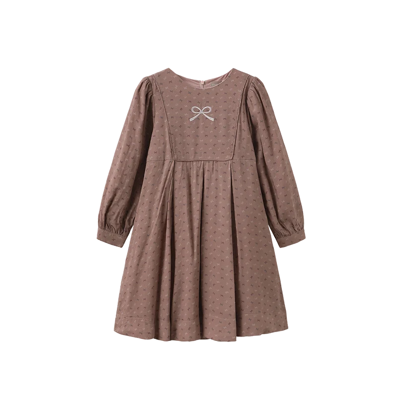 One Child Bows Printed Dress - C-27260
