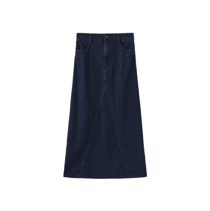 Vibe Seam Flyfront Denim Skirt - C-28183