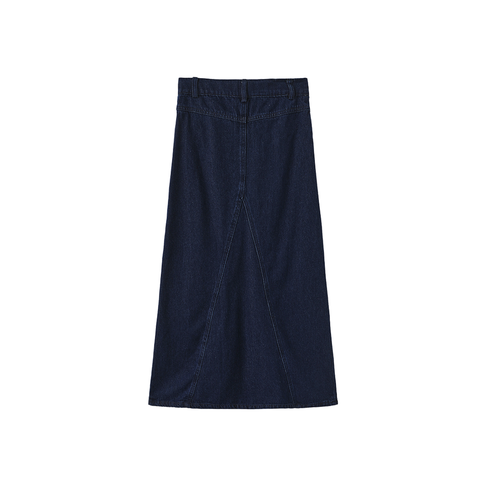 Vibe Seam Flyfront Denim Skirt - C-28183