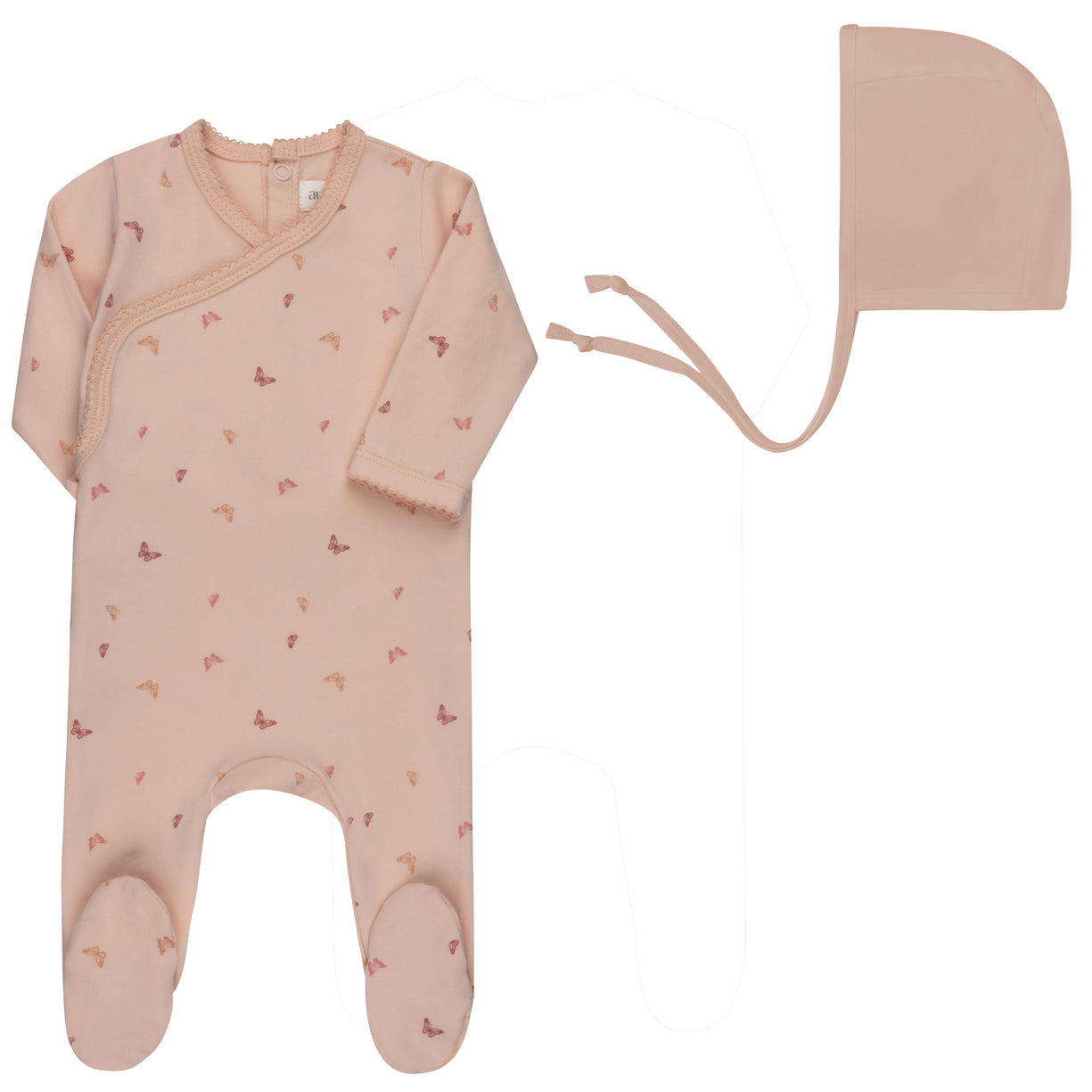 Aurora Jersey Cotton Butterfly/Dragonfly Collection Footie + Bonnet - ASS26-0048-FB