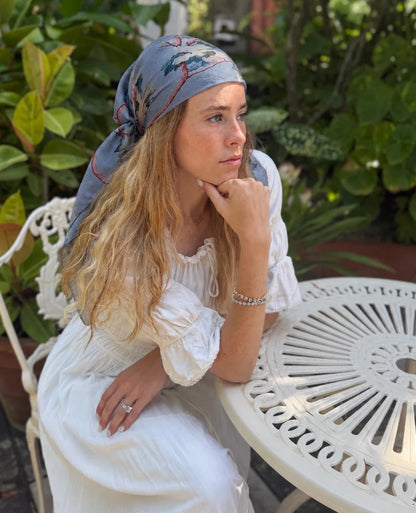 The Scarf Bar Blue Willow Headscarf - TSB-01-AW26