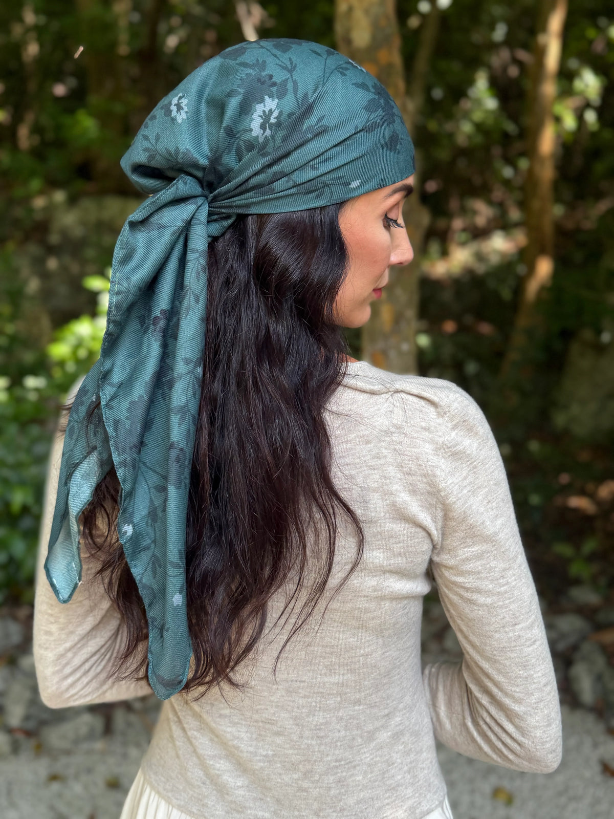 The Scarf Bar Emerald Bloom Headscarf - TSB-05-AW26