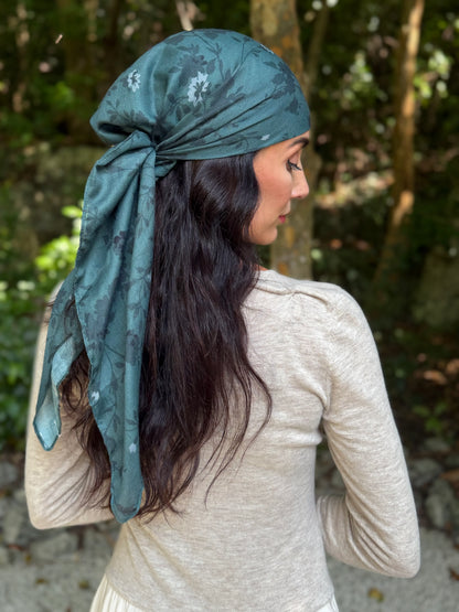 The Scarf Bar Emerald Bloom Headscarf - TSB-05-AW26