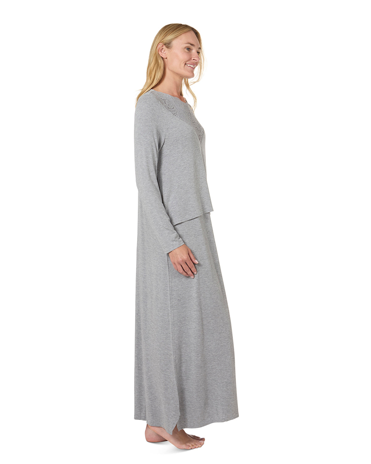 Women's Lace Trimmed Nursing Gown