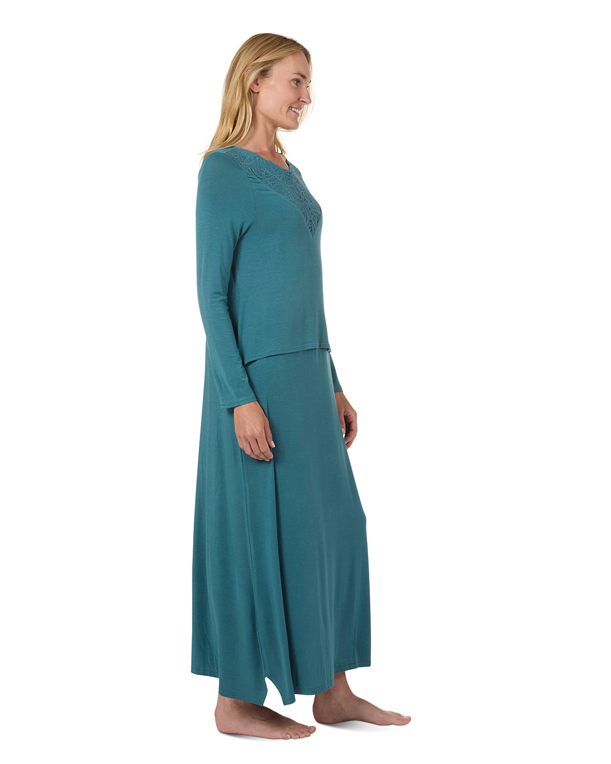 Women's Lace Trimmed Nursing Gown