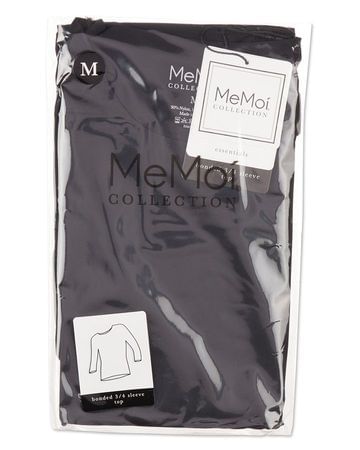 Memoi Womens Bonded 3/4" Sleeve Top - Csp102