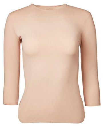 Memoi Womens Bonded 3/4" Sleeve Top - Csp102