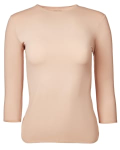 Memoi Womens Bonded 3/4" Sleeve Top - Csp102