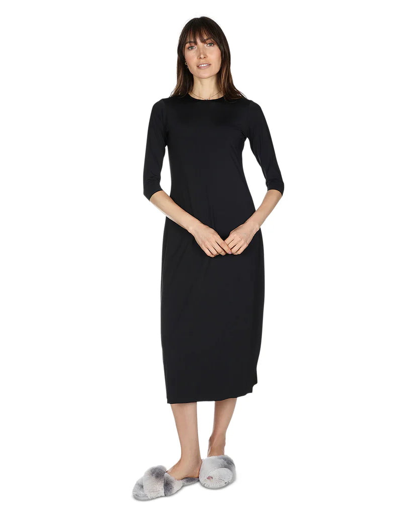 Memoi Womens Bonded Quarter Sleeve Slip Dress - Csp504