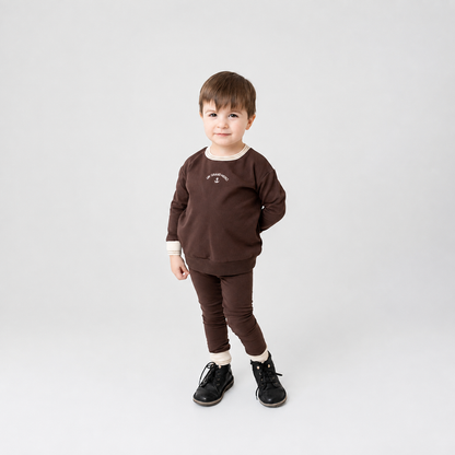 Bonjoy Striped Collar Sweatshirt Set - TW26005SET