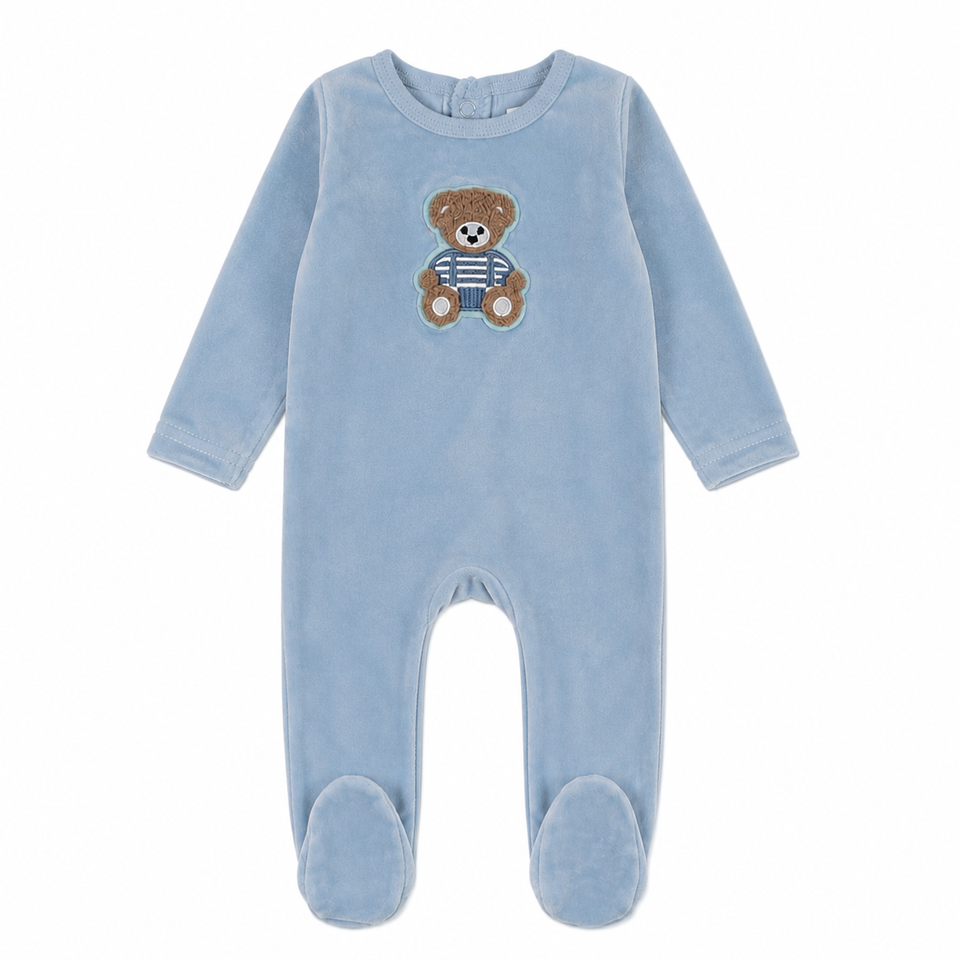 Bonjoy Sherpa Teddy Velour Footie - BWLV26007F