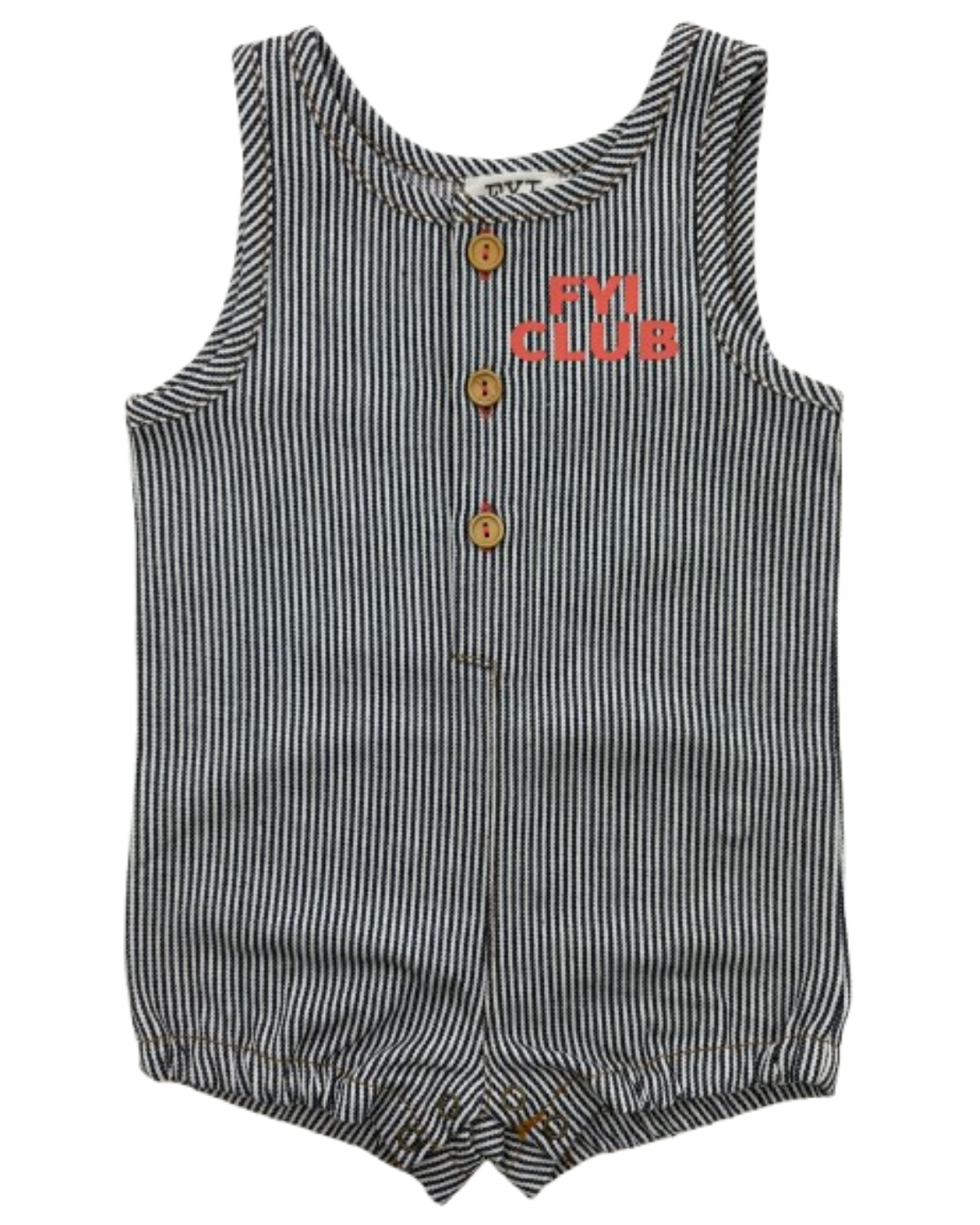 FYI  Stripe Woven Denim Short Onesie - SB5CP7132O