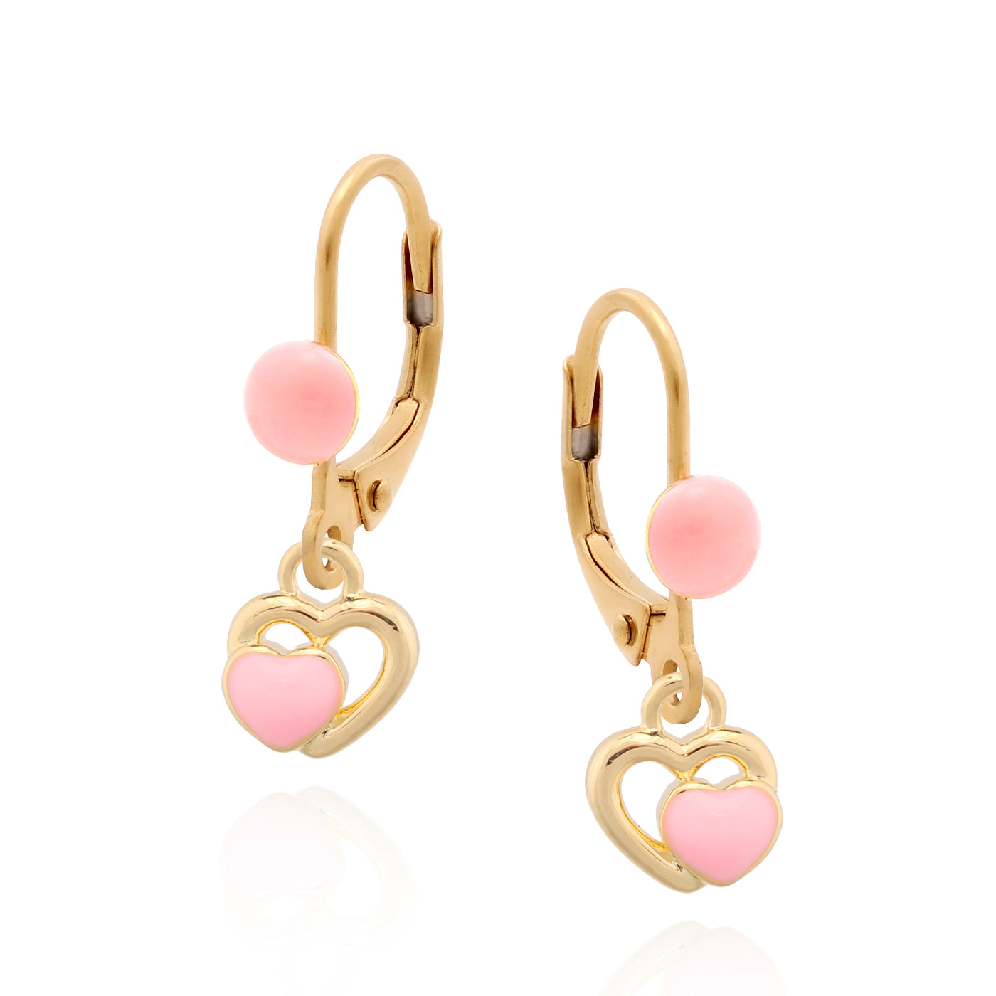Cameo Tiny Gold Outline Enamel Heart Earring - E5208