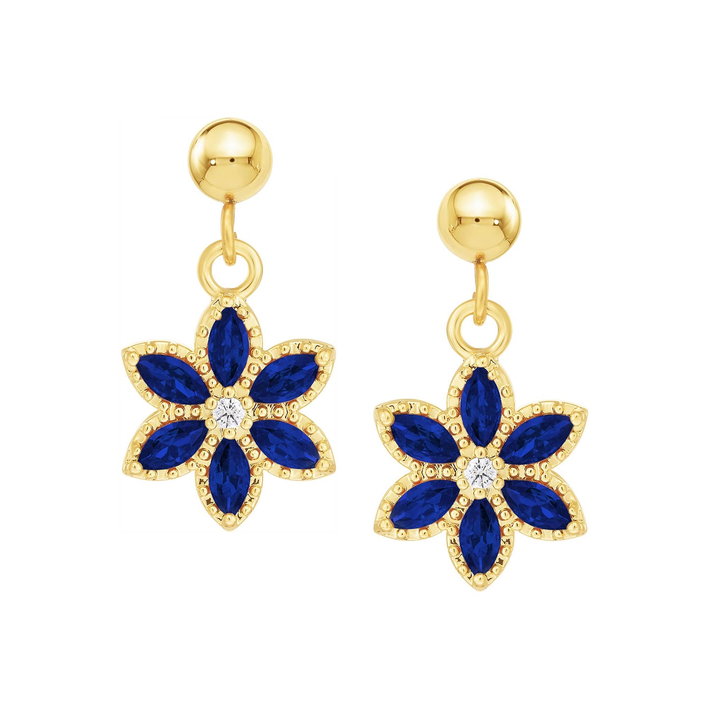 Cameo Pointy Stones Flower Earring - E5242