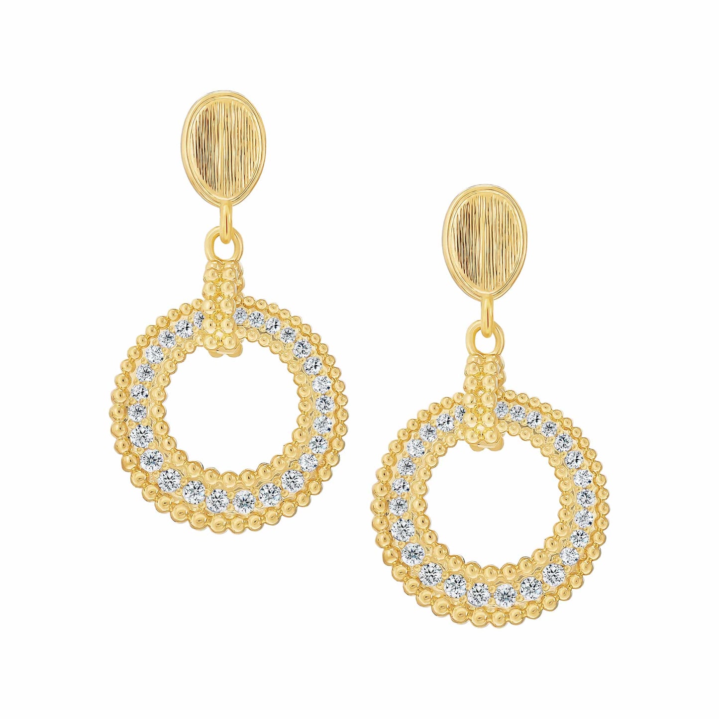 Cameo Clamped Circle Ball Earring - E5290