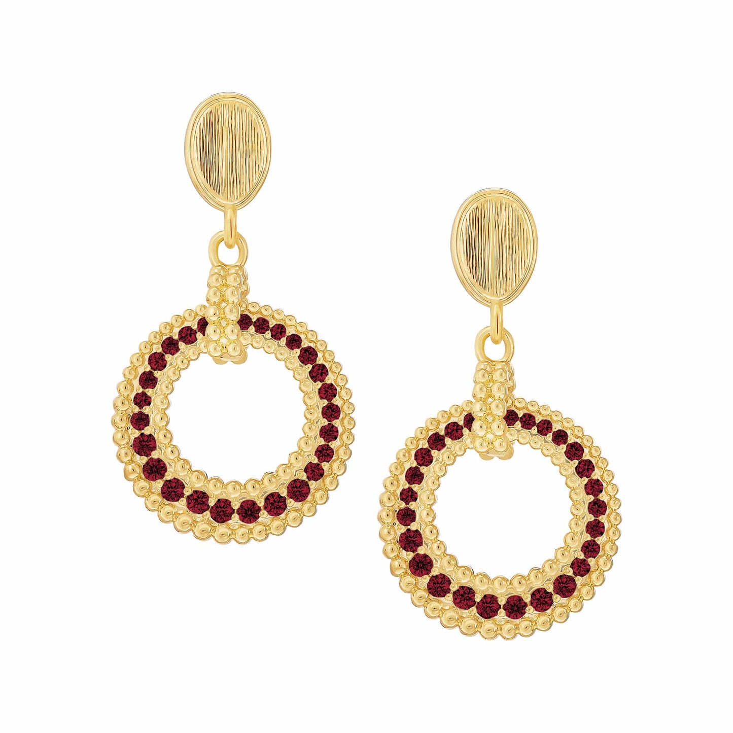 Cameo Clamped Circle Ball Earring - E5290