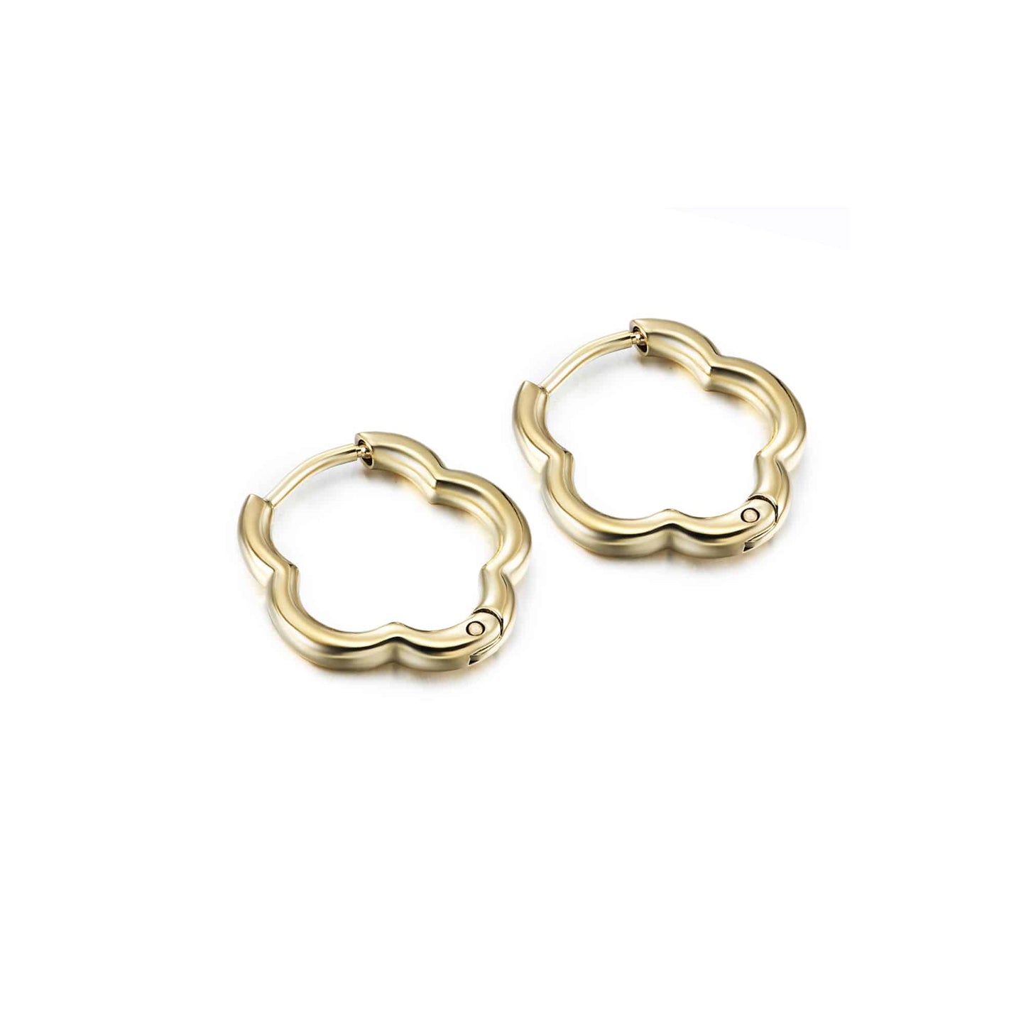 Cameo Flower Shaped Enamel Huggie Earring - E5295