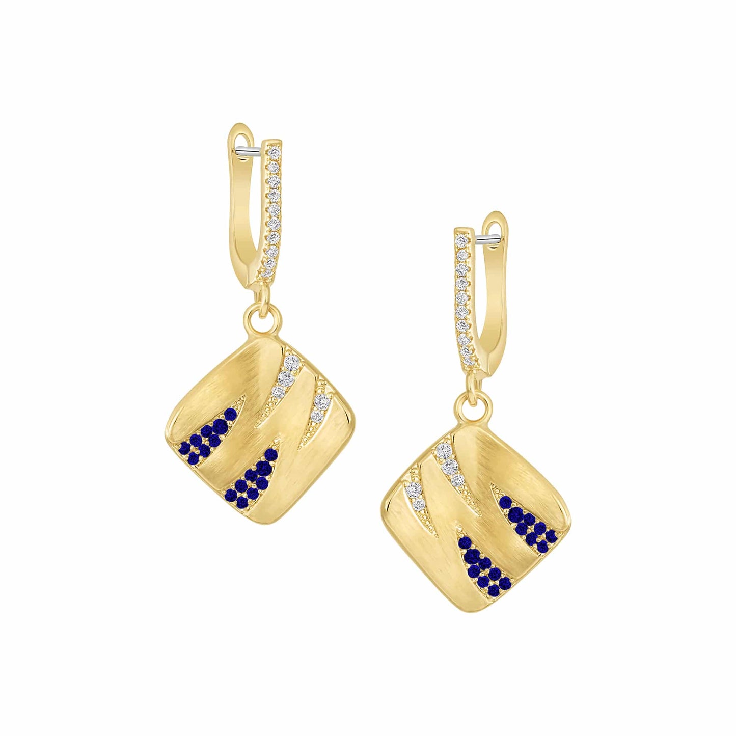 Cameo Gemstone Waves Curved Earring - E5298