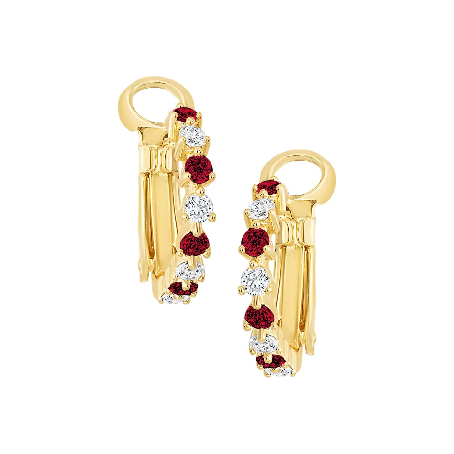 Cameo Three-Prong Stone Kids Huggie Earring - E5309