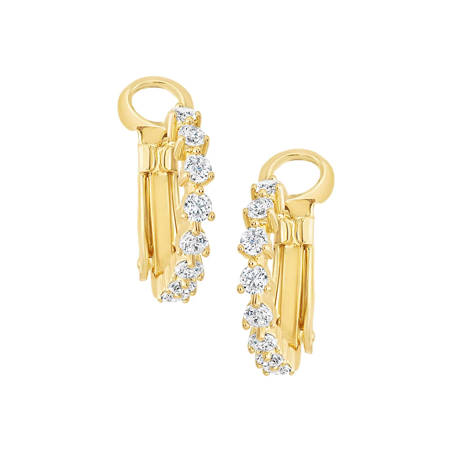 Cameo Three-Prong Stone Kids Huggie Earring - E5309